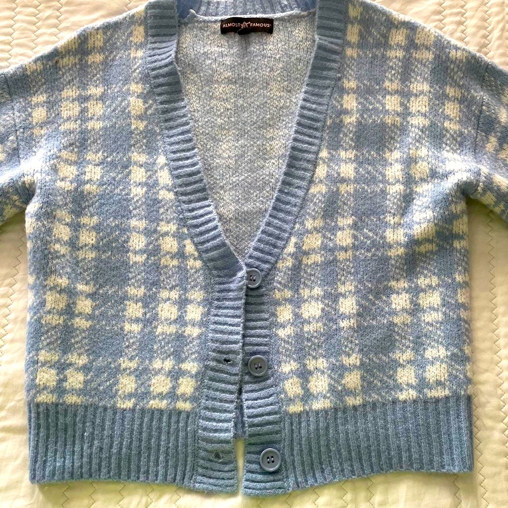 Blue Paid ALMOST FAMOUS Two-Piece Sweater Set #soft #comfy #cropped